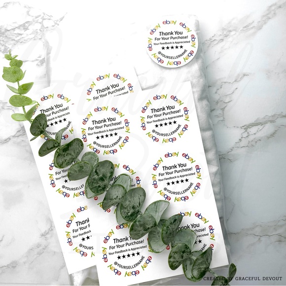 Ebay- 2" (inches) Thank You Round Sticker (96ct.) [GD35-96] - Picture 5 of 6